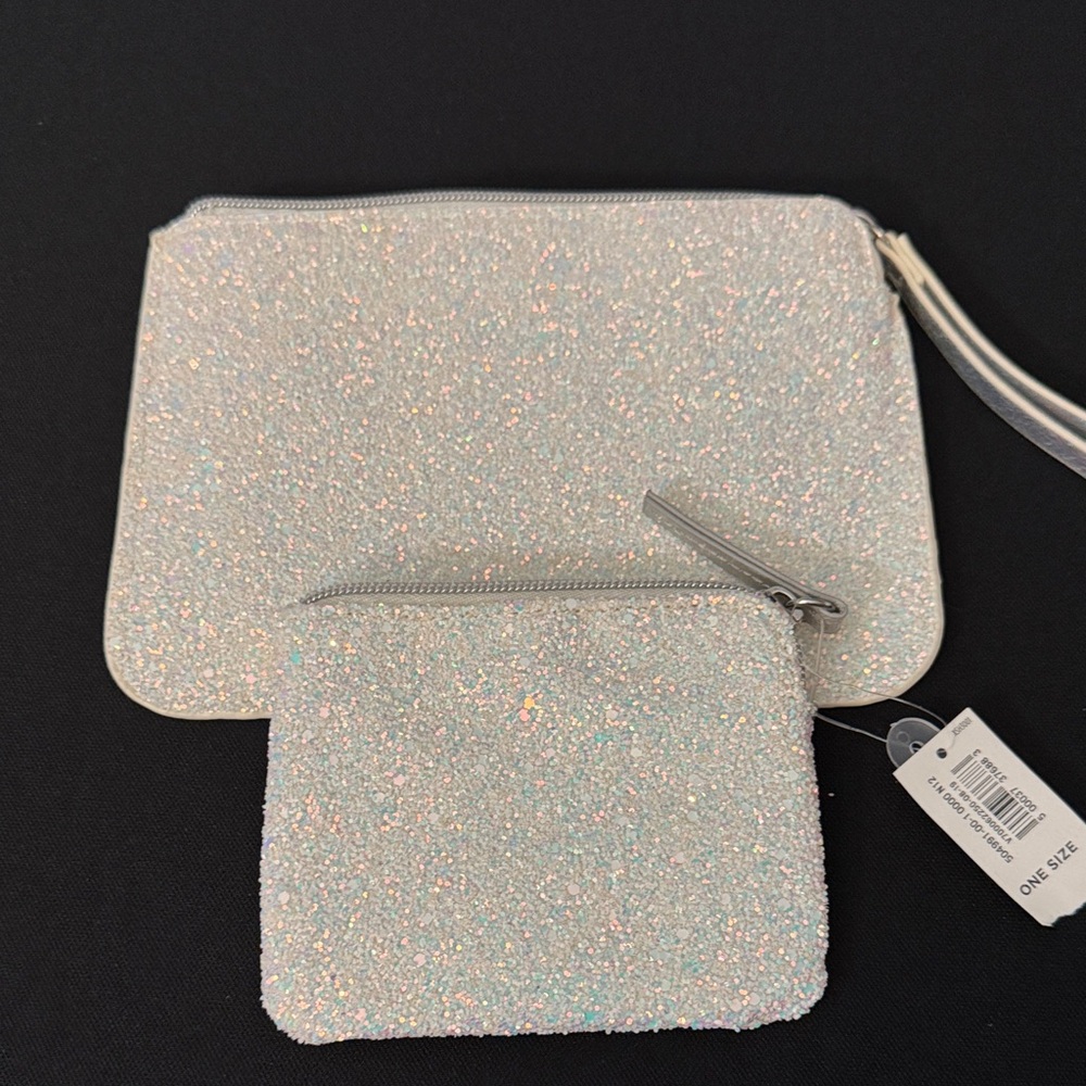 Old Navy Sparkling Silver Clutch and Wristlet Set